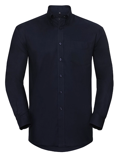 Men´s Long Sleeve Classic Oxford Shirt zum Besticken und Bedrucken in der Farbe Bright Navy mit Ihren Logo, Schriftzug oder Motiv.