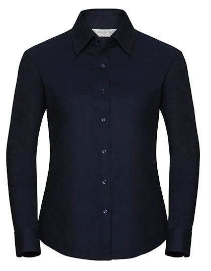 Ladies´ Long Sleeve Classic Oxford Shirt zum Besticken und Bedrucken in der Farbe Bright Navy mit Ihren Logo, Schriftzug oder Motiv.