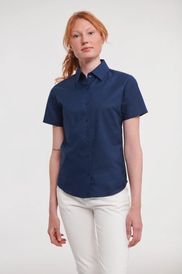 Ladies´ Short Sleeve Classic Oxford Shirt zum Besticken und Bedrucken mit Ihren Logo, Schriftzug oder Motiv.