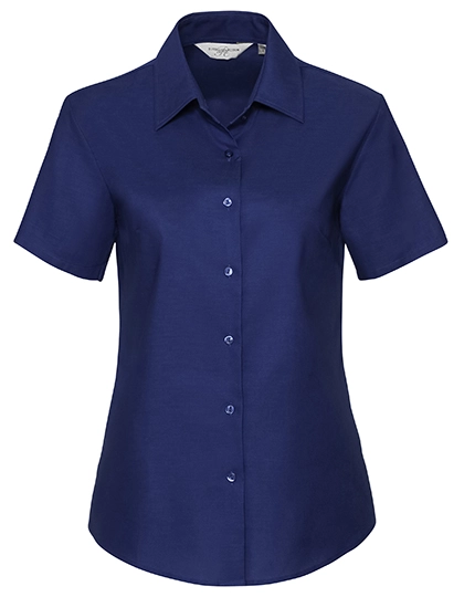 Ladies´ Short Sleeve Classic Oxford Shirt zum Besticken und Bedrucken in der Farbe Bright Royal mit Ihren Logo, Schriftzug oder Motiv.