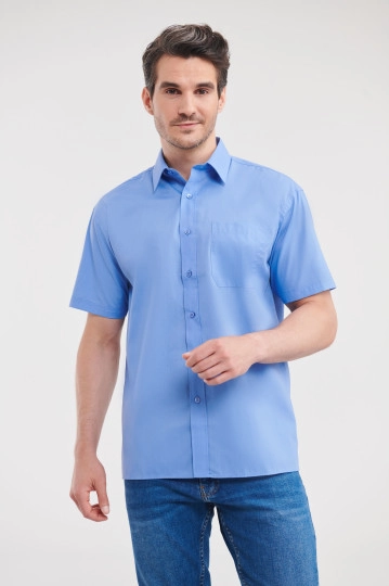 Men´s Short Sleeve Classic Polycotton Poplin Shirt zum Besticken und Bedrucken mit Ihren Logo, Schriftzug oder Motiv.