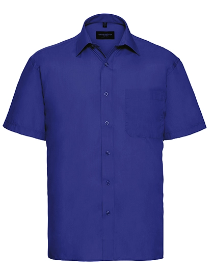 Men´s Short Sleeve Classic Polycotton Poplin Shirt zum Besticken und Bedrucken in der Farbe Bright Royal mit Ihren Logo, Schriftzug oder Motiv.