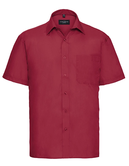 Men´s Short Sleeve Classic Polycotton Poplin Shirt zum Besticken und Bedrucken in der Farbe Classic Red mit Ihren Logo, Schriftzug oder Motiv.