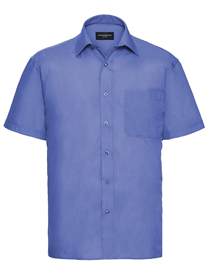 Men´s Short Sleeve Classic Polycotton Poplin Shirt zum Besticken und Bedrucken in der Farbe Corporate Blue mit Ihren Logo, Schriftzug oder Motiv.