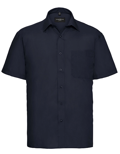 Men´s Short Sleeve Classic Polycotton Poplin Shirt zum Besticken und Bedrucken in der Farbe French Navy mit Ihren Logo, Schriftzug oder Motiv.
