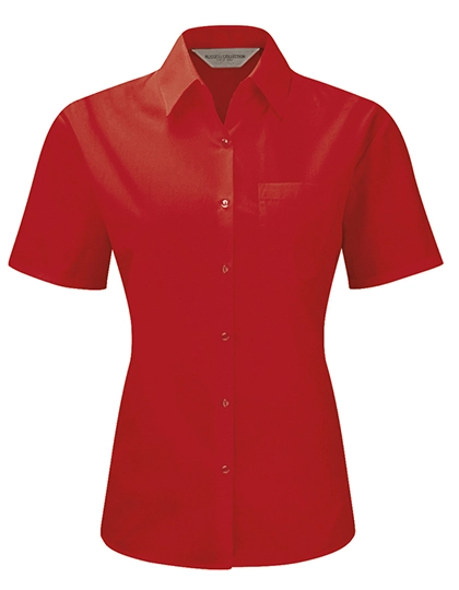 Ladies´ Short Sleeve Classic Polycotton Poplin Shirt zum Besticken und Bedrucken in der Farbe Classic Red mit Ihren Logo, Schriftzug oder Motiv.