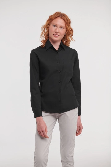 Ladies´ Long Sleeve Classic Pure Cotton Poplin Shirt zum Besticken und Bedrucken mit Ihren Logo, Schriftzug oder Motiv.