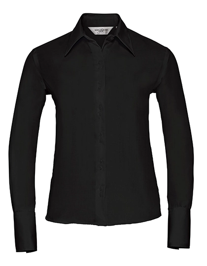 Ladies´ Long Sleeve Tailored Ultimate Non-Iron Shirt zum Besticken und Bedrucken in der Farbe Black mit Ihren Logo, Schriftzug oder Motiv.