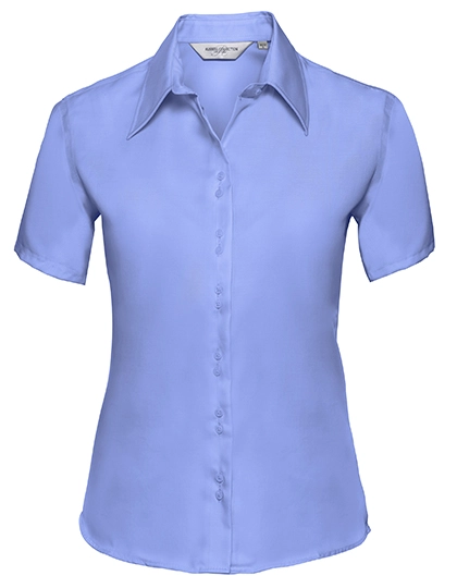 Ladies´ Short Sleeve Tailored Ultimate Non-Iron Shirt zum Besticken und Bedrucken in der Farbe Bright Sky mit Ihren Logo, Schriftzug oder Motiv.