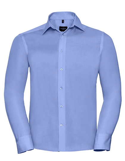 Men´s Long Sleeve Tailored Ultimate Non-Iron Shirt zum Besticken und Bedrucken in der Farbe Bright Sky mit Ihren Logo, Schriftzug oder Motiv.