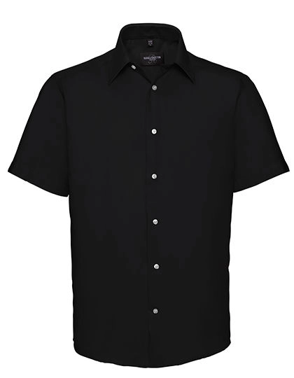 Men´s Short Sleeve Tailored Ultimate Non-Iron Shirt zum Besticken und Bedrucken in der Farbe Black mit Ihren Logo, Schriftzug oder Motiv.