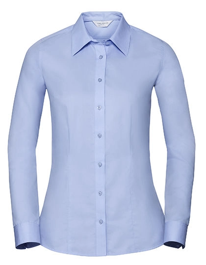 Ladies´ Long Sleeve Tailored Coolmax® Shirt zum Besticken und Bedrucken in der Farbe Light Blue mit Ihren Logo, Schriftzug oder Motiv.
