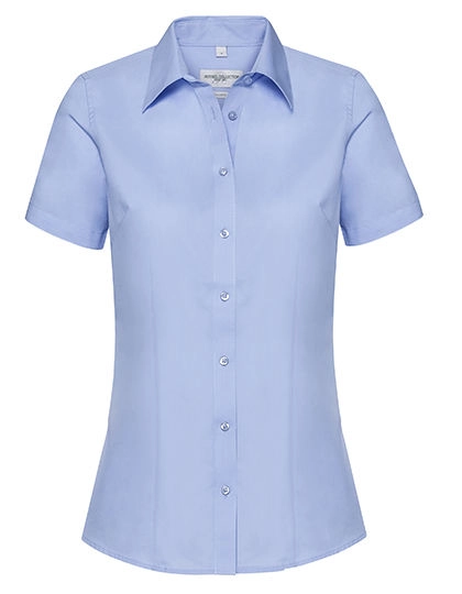 Ladies´ Short Sleeve Tailored Coolmax® Shirt zum Besticken und Bedrucken in der Farbe Light Blue mit Ihren Logo, Schriftzug oder Motiv.